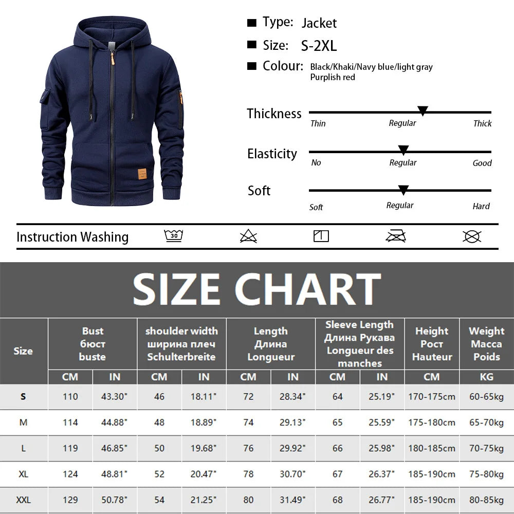 Outdoor Men's Jackets Coat with Hood Hiking Windproof Jacket Climbing Sport Casual  Jacket Streetwear Men's Winter Coat Clothing