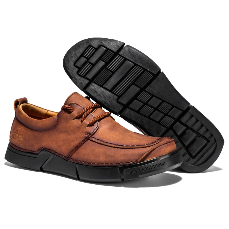 Shoes for Man Are Fashionable Dark Brown Loafers Suitable Outdoor Activities Breathable Daily Casual Shoes with Lace Up Design