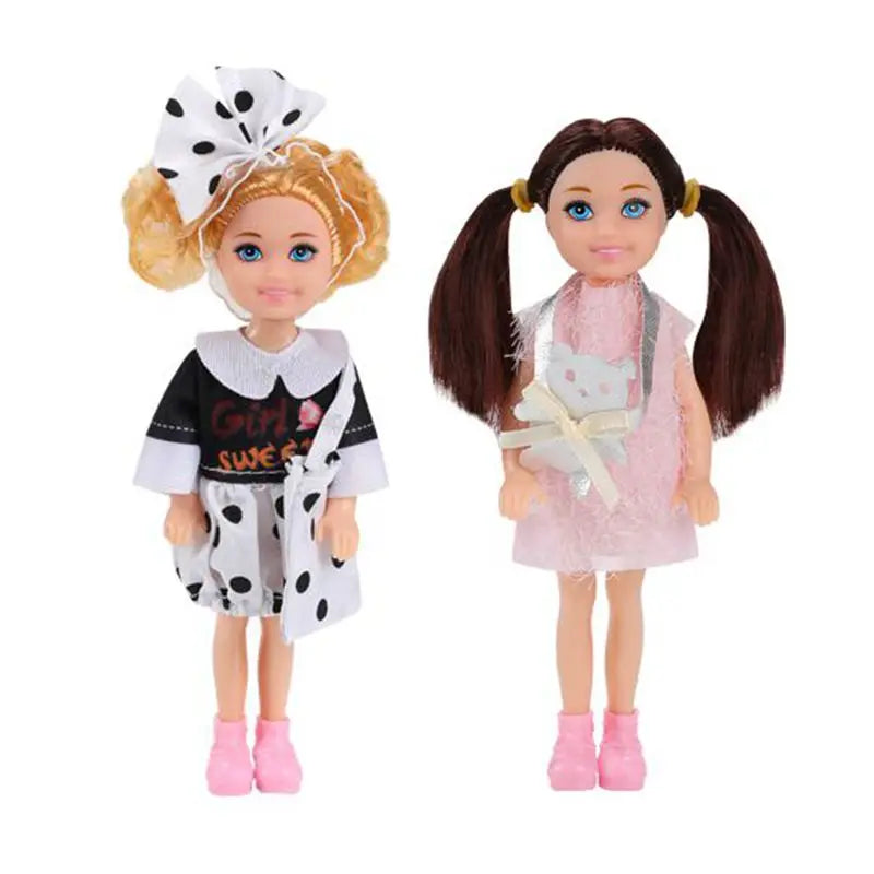 Hot Sale Kawaii 2 Items / Lot Kids Toys 5 Inch Baby Doll Little Girls Boys Princess For Girl DIY Family Game Best Present