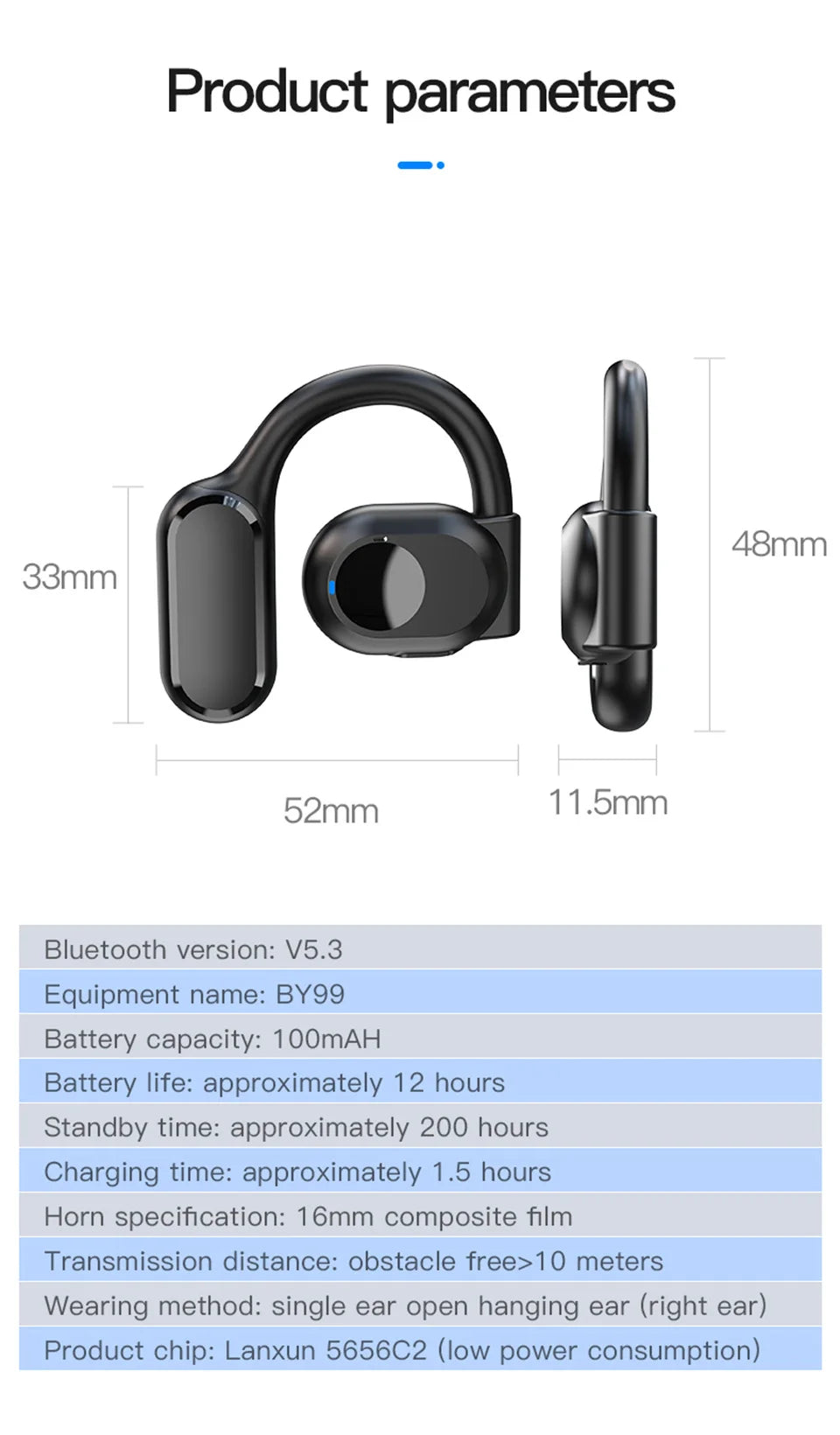 Wireless Headphones Bluetooth Headset With Microphone Bone Conduction Handsfree Noise Canceling Earphones For Driving Audifonos