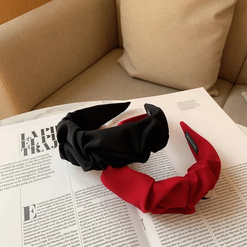 2023 New Fashion Women Girls Hair Accessories Wide Side Classic Hairband Solid Color Casual Headband Adult Headdress