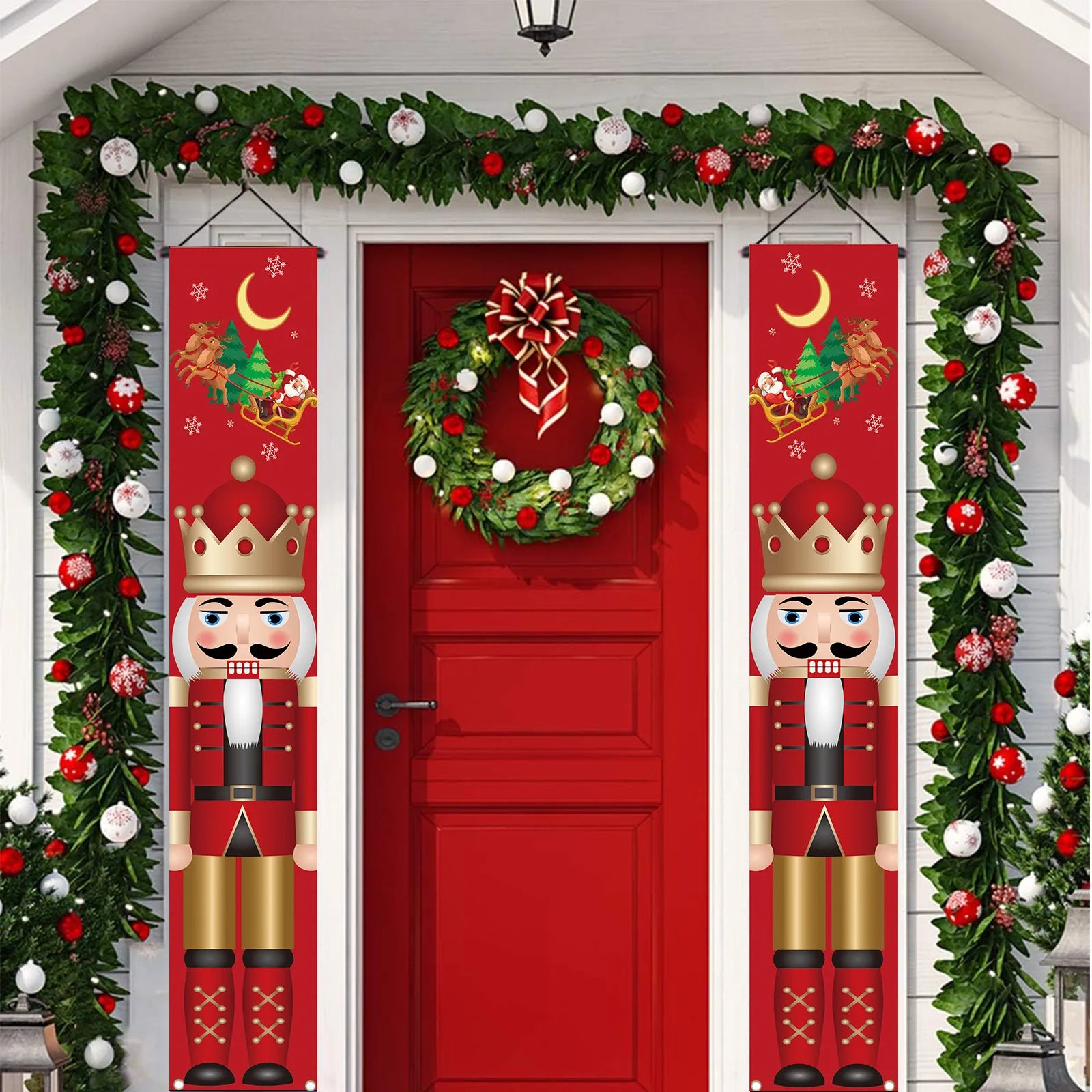 New Christmas Nutcracker King Series Couplets New Year's Party Soldiers Porch Atmosphere Decoration Door Curtains Flag Hangers