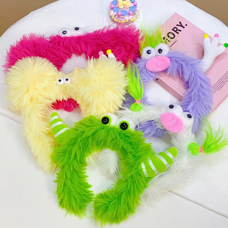 Winter Funny Ugly Doll Hairbands Cute Children Kids Headband Girl Dopamine Cartoon Plush Hairband Hair Accessories