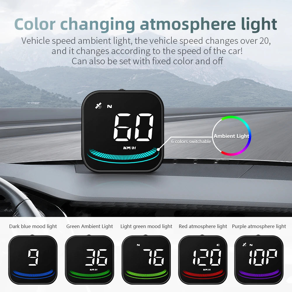 AD G4 GPS Smart Gauge Head Up Display LED Auto Speedometer With Alarm Reminder KMH MPH Compass  Car Accessories for All Car