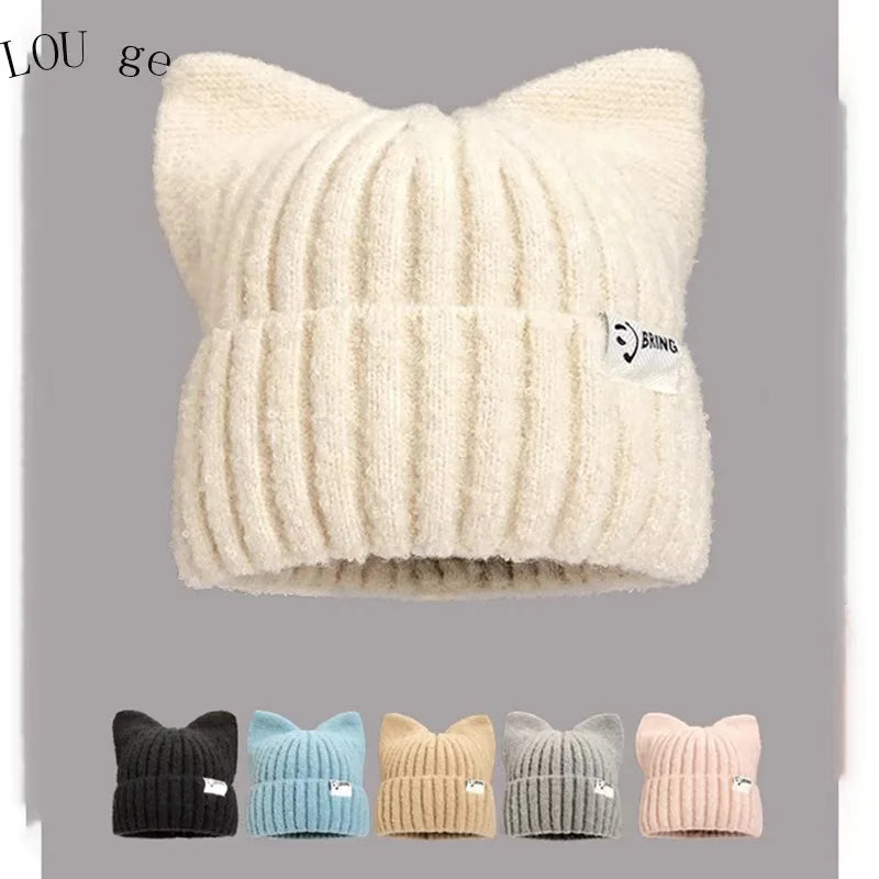 adventure time caps for men Balaclava Beanie Rabbit Ear Hat Hat winter women's winter accessories fun hat Butterfly Pullover Hat