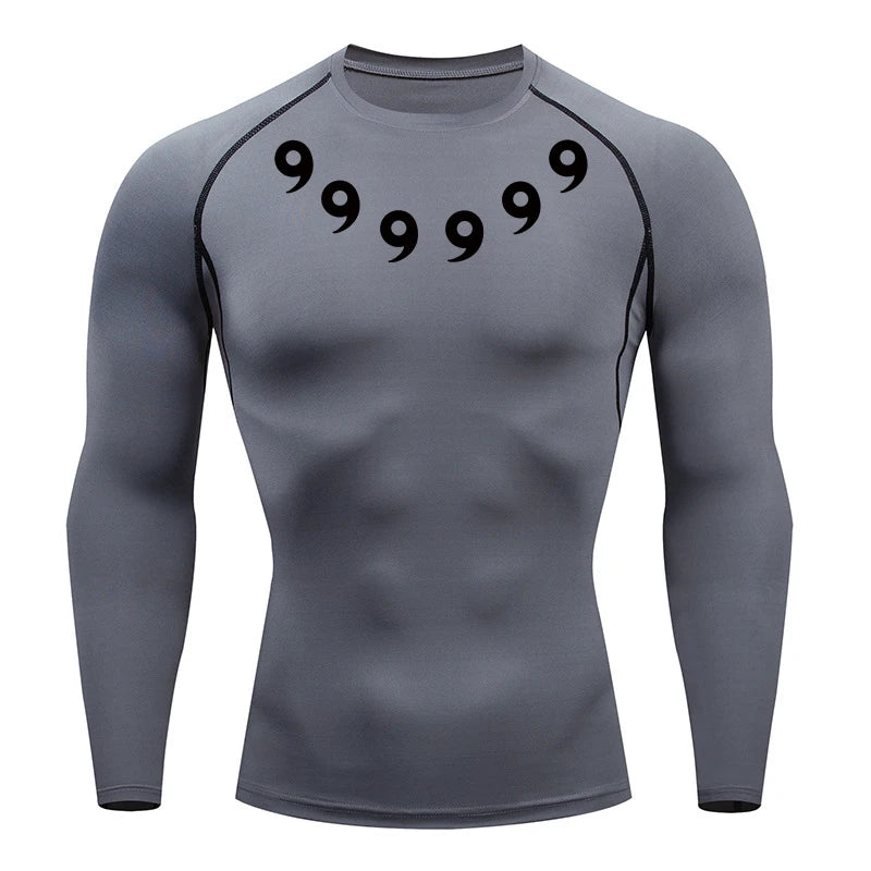 Print Compression Shirts for Men Gym Workout Athletic Quick Dry Tshirts Tops Training Running Baselayers Undershirts Rash Guard