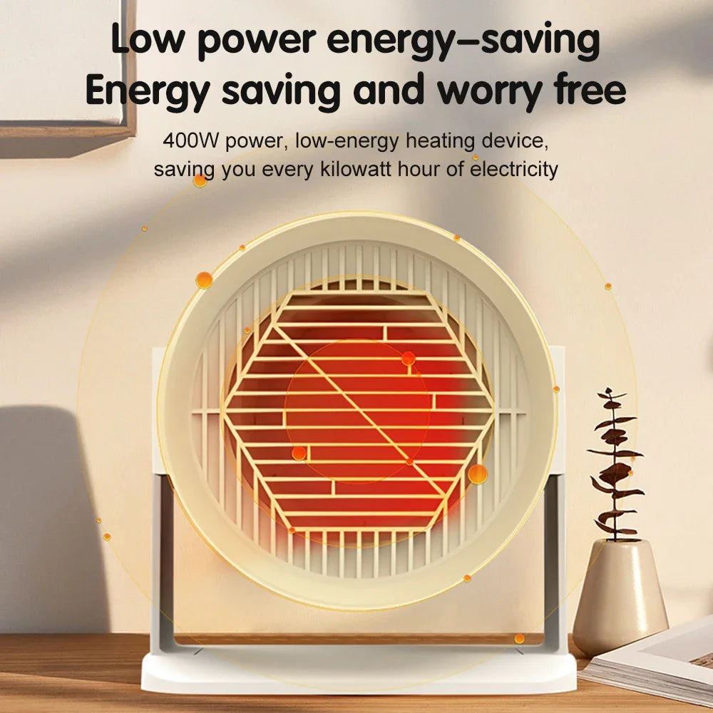 Mini Desktop Electric Heater for Home, Portable Heater for Office Desk, Compact Warm Air Fan for Cozy Feet and Home Use