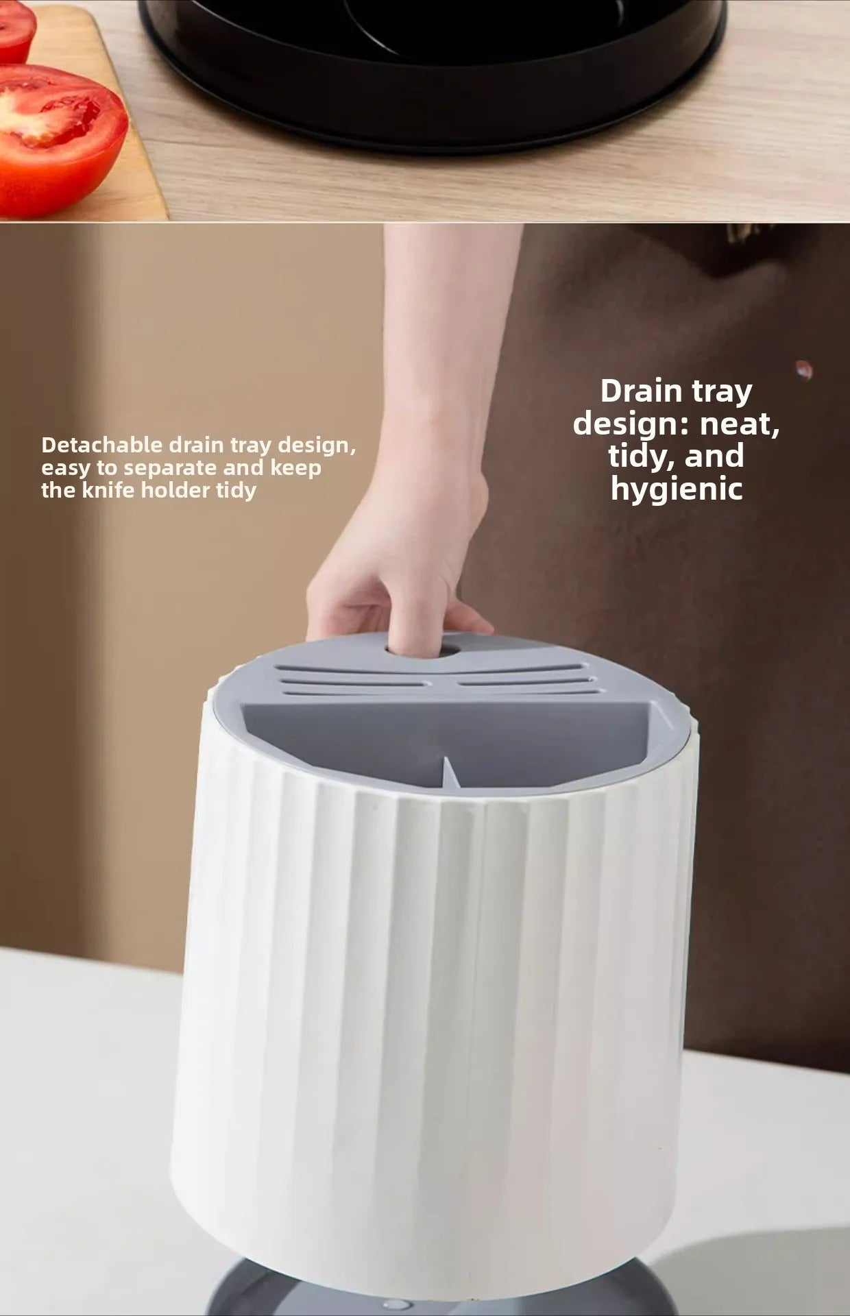 Kitchen Rotating Knife Frame Storage Rack Multi Functional Household Chopsticks Knives and Tableware Placement Rack