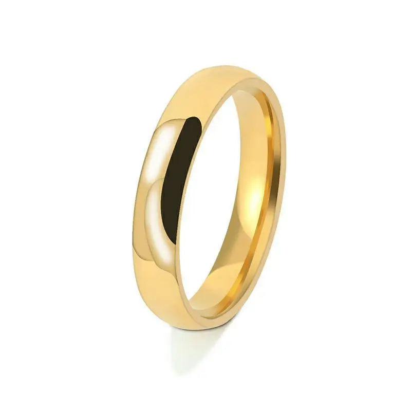 Gold Plated Ring Gold Colour Fashion Women's Simple Couple's Wedding Ring Engagement Jewellery Gift