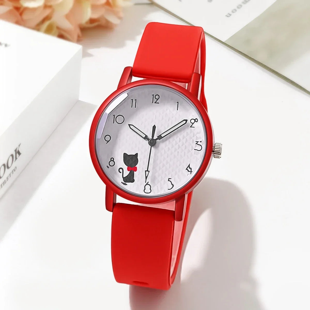 Women Watch Cute Cat Casual Wristwatch Quartz Watches for Women Clock Student Ladies Silicone Strap Watches Gift Reloj Mujer