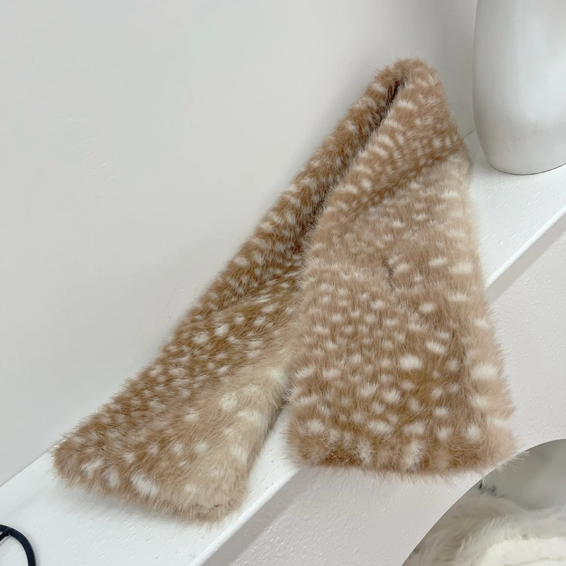 Winter Christmas Elk Plush Scarf Japanese Padded Warm Scarf Sweet Kawaii Antlers Hairband Cosplay Cute New Year Accessories