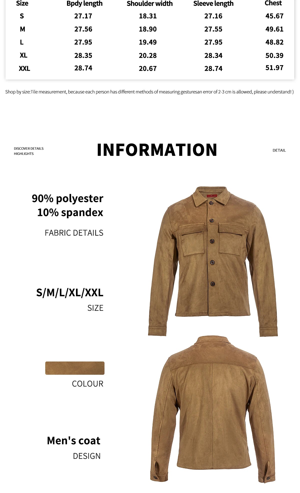 Men's Jacket 2025 New Khaki Top Men's Casual Shirt