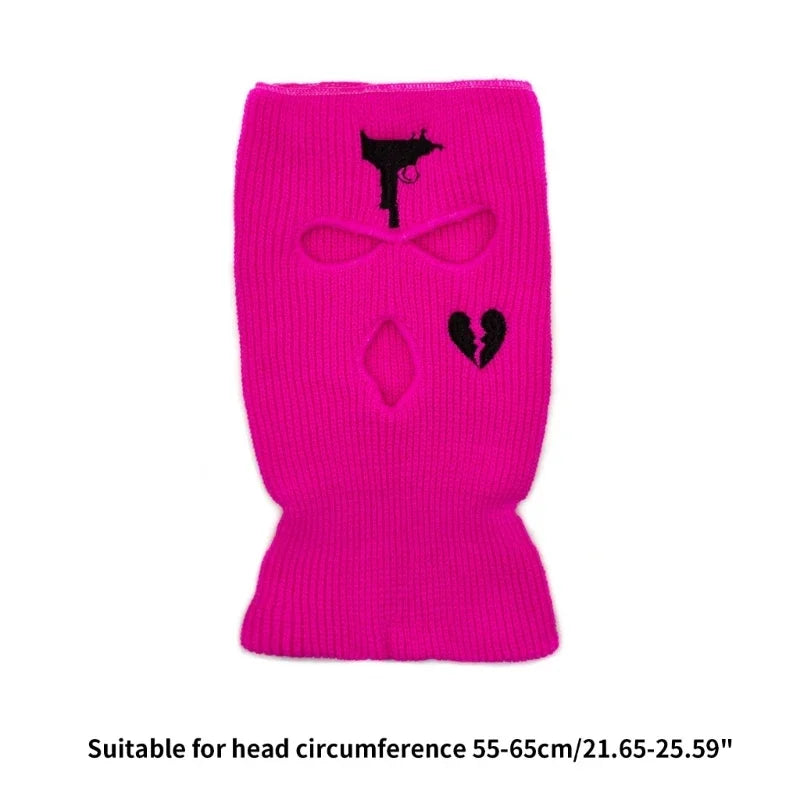 Balaclava Winter Three Hole Skiing Hat Face Masks Warm Hood Outdoor Knitted Pullover Hat Sports Scarf Multifunctional Hats