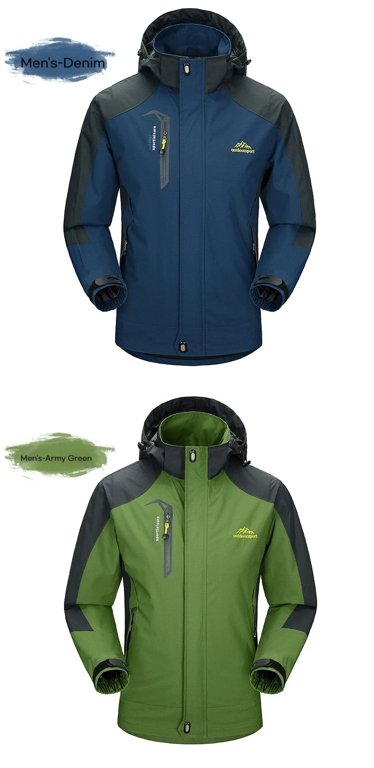 Camping Hiking Jacket Men Autumn Outdoor Sports Coats Climbing Trekking Windbreaker Travel Waterproof Jackets Black