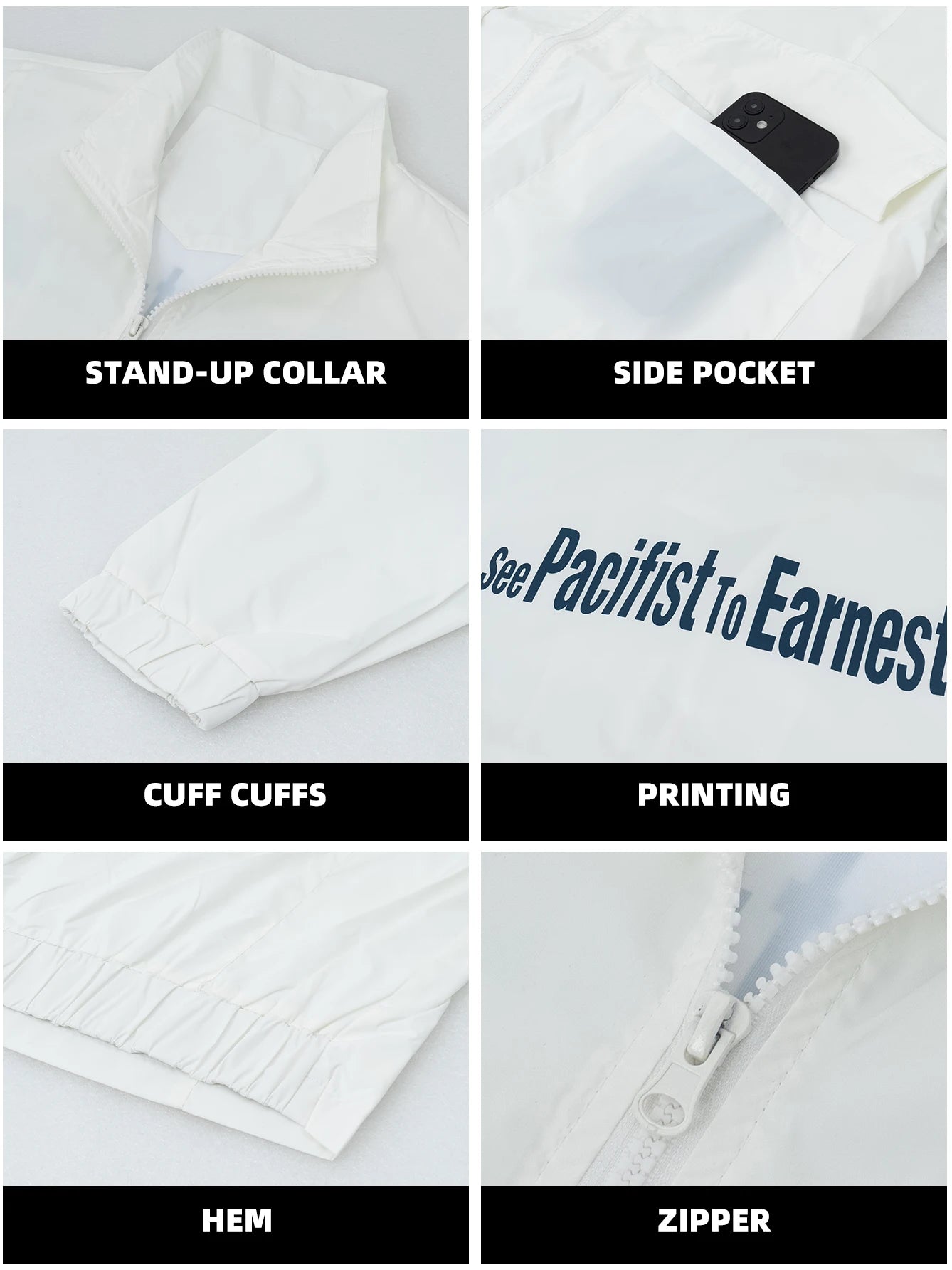 Women's Casual Jacket Color Block Windbreaker Coat Cropped junior Boomber Jacket Long Sleeves Patchwork Outerwear