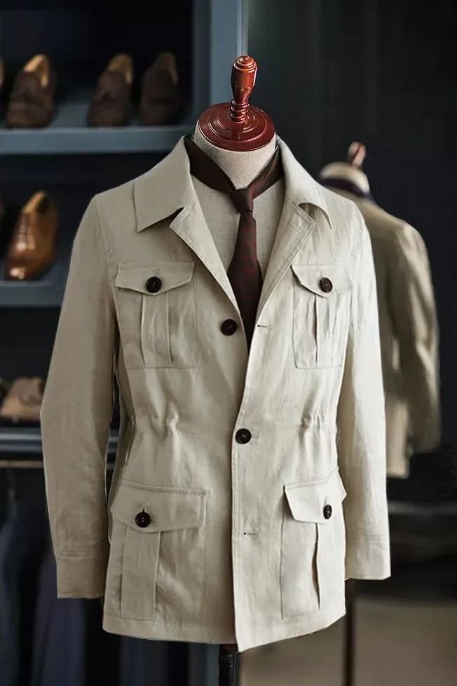 Coat Men Jackets Turn Down Collar Coats Full Sleeve Casual Regular Splice Single Breasted Jacket Pockets Solid Autumn Winter