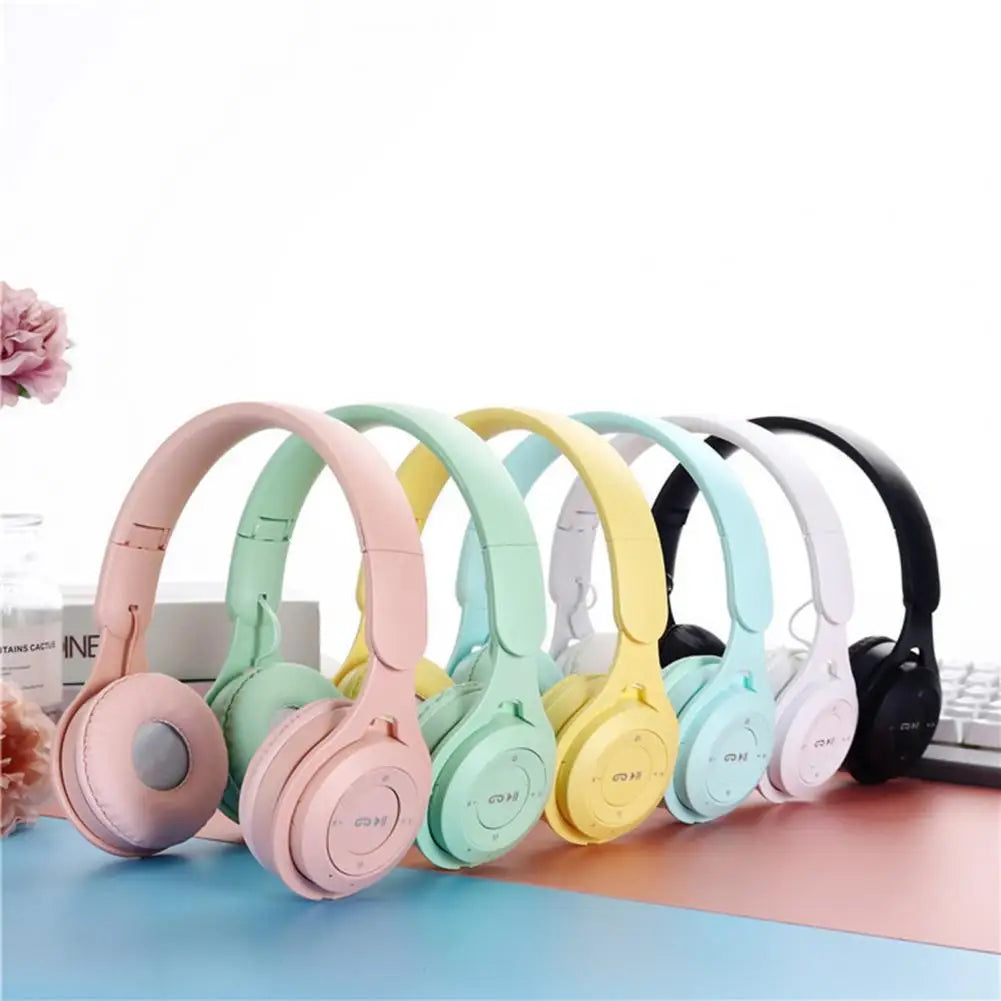 Headphones Kids Wireless Bluetooth Earphones Stereo Foldable Helmets Gaming Headsets Over-ear Headphones for Android ios