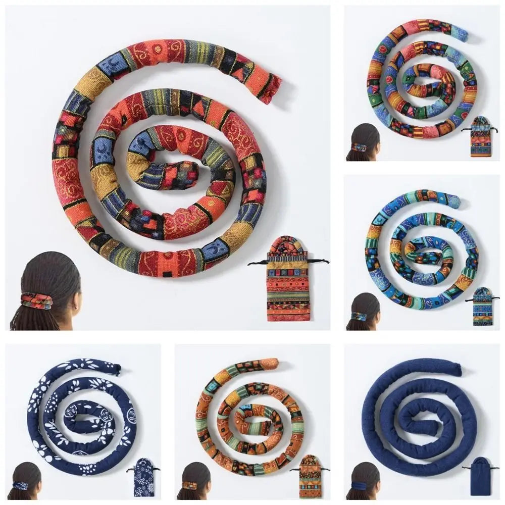 Women Hair Accessories Long Ponytail Holders Bendable Dreadlocks Women Hair Band Ethnic Style Hair Rope Spiral Lock Hair Ties