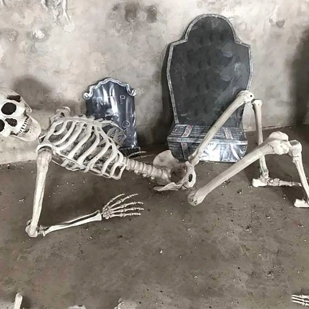 Halloween Human Skeleton Hanging Props Home Evil Party Decoration Horror Scary Movable Big Skull Decorations