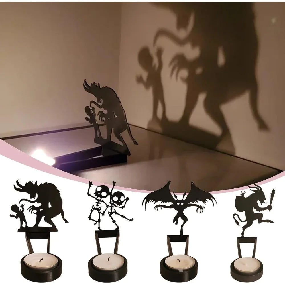 Halloween fun candlestick desktop ornaments decorations metal handicrafts Projection decoration Festival decoration