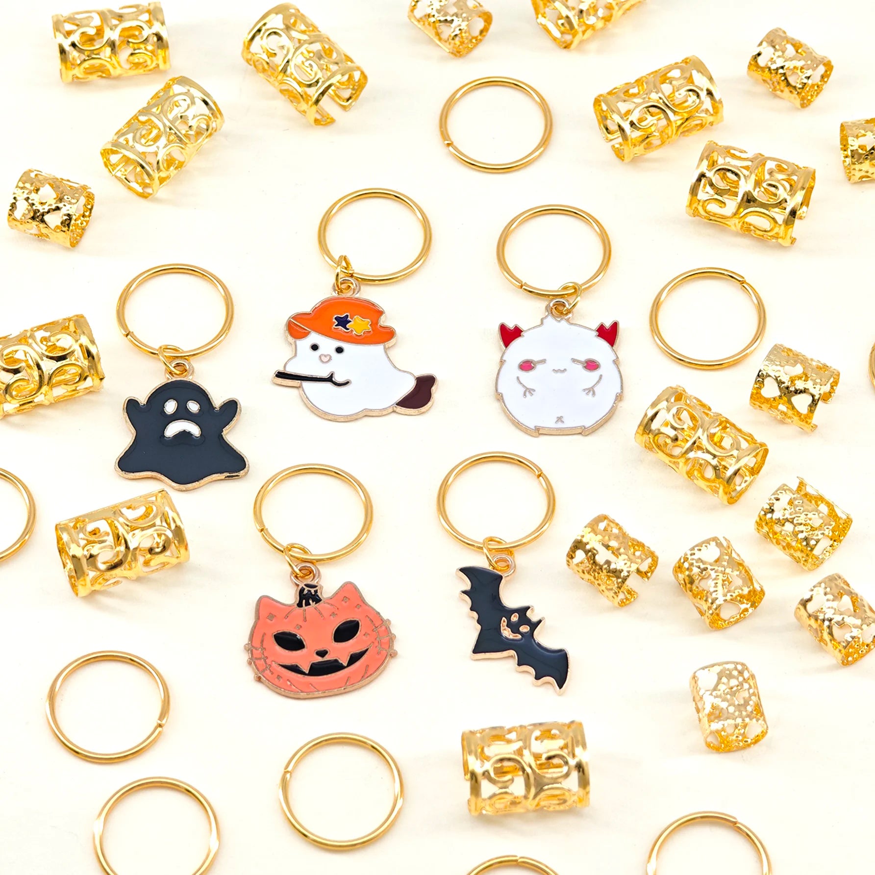 35pc Halloween Women Hair Accessories, Halloween Costume Hair Rings For Women, Halloween Costumes Holiday Essential