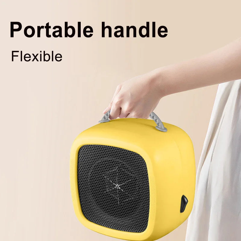 Mini Desktop Fan Heater Button Switch With Handle Household Small Heater Winter Heating Warmer Power Office Dedicated Heater
