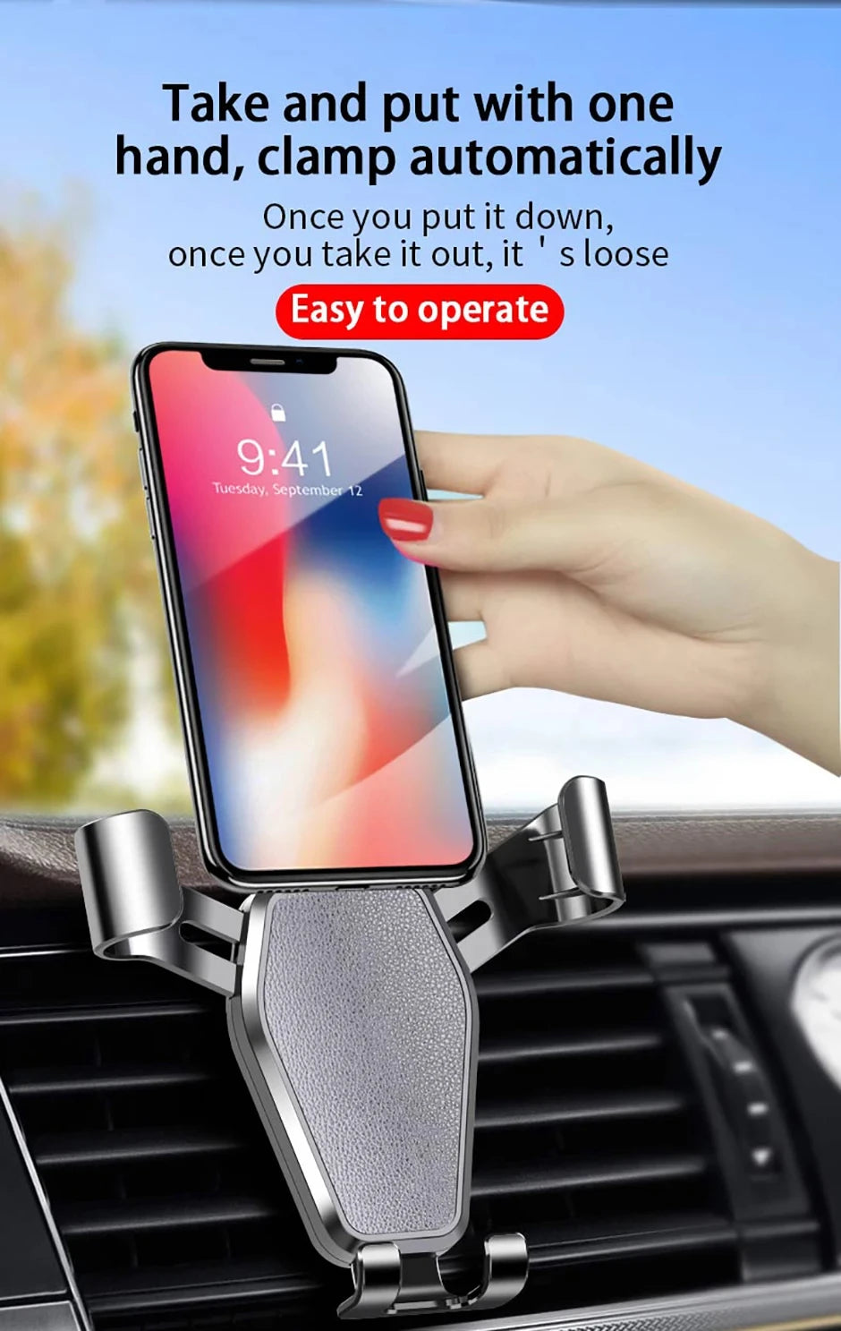 Car Mobile Phone Bracket Automatic Multifunctional Car Air Outlet Gravity Navigation Bracket Universal Mobile Phone Bracket