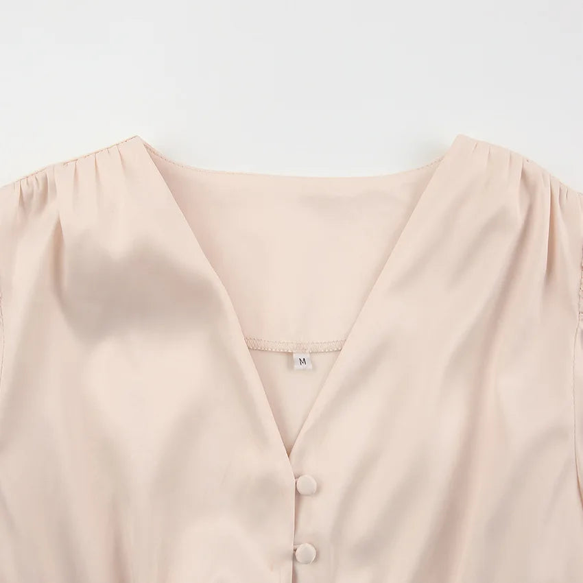 Autumn and Winter Women's Long Dress V-neck Satin Waist Retro Dresses for Women