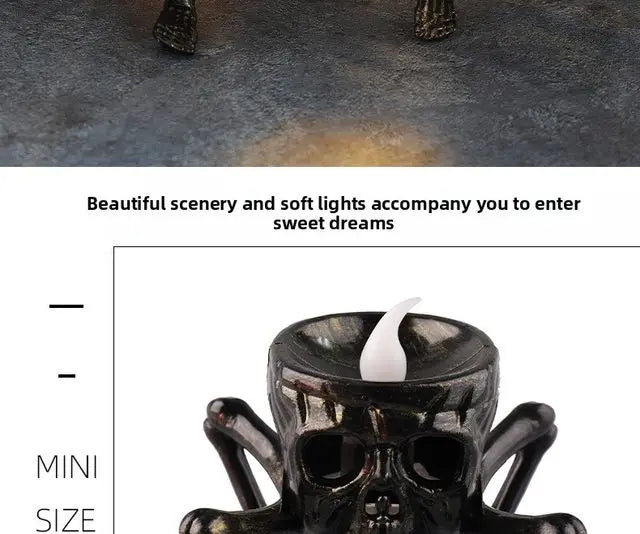 Halloween Break The Arm Skull  LED Candle Lantern for Home Party Skeleton Decoration Atmosphere Setting Props Night Light