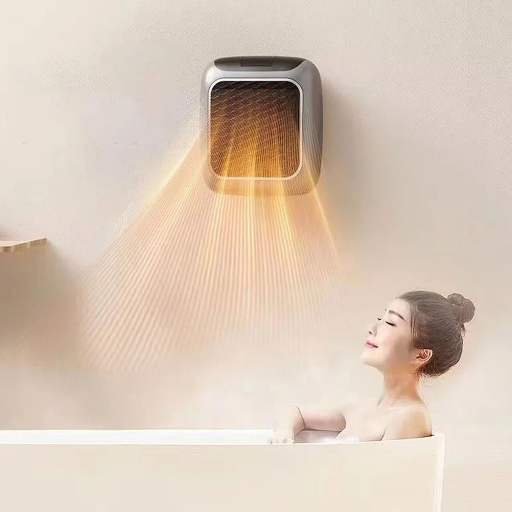 Mini Heater for Home Small Bathroom Heating Fans 220V Wall Mounted PTC Ceramic Electric Heater with Remote Control Household
