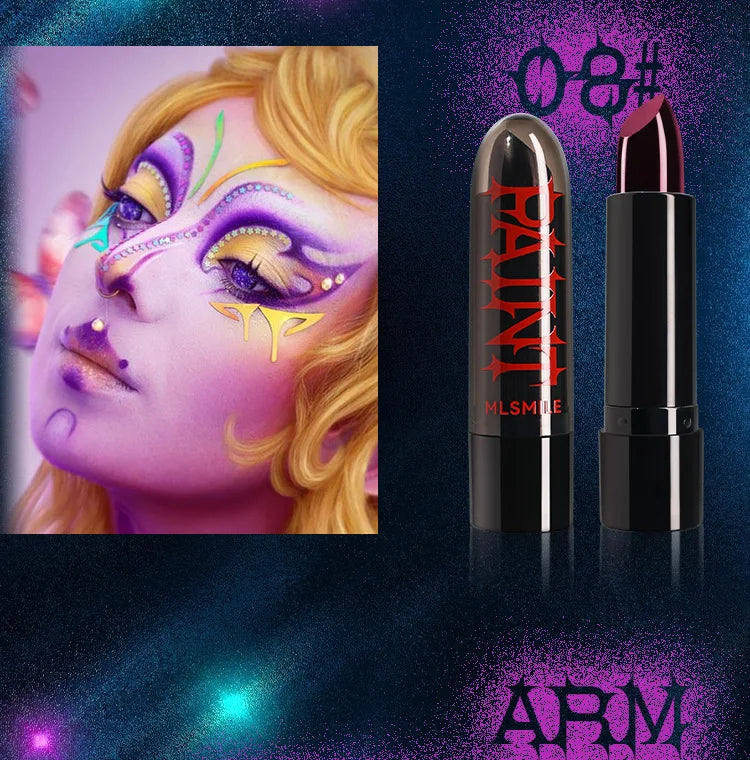 Halloween Matte Lipstick Dark Black Vampire Olive Green Creative Halloween Makeup Face Body Painting