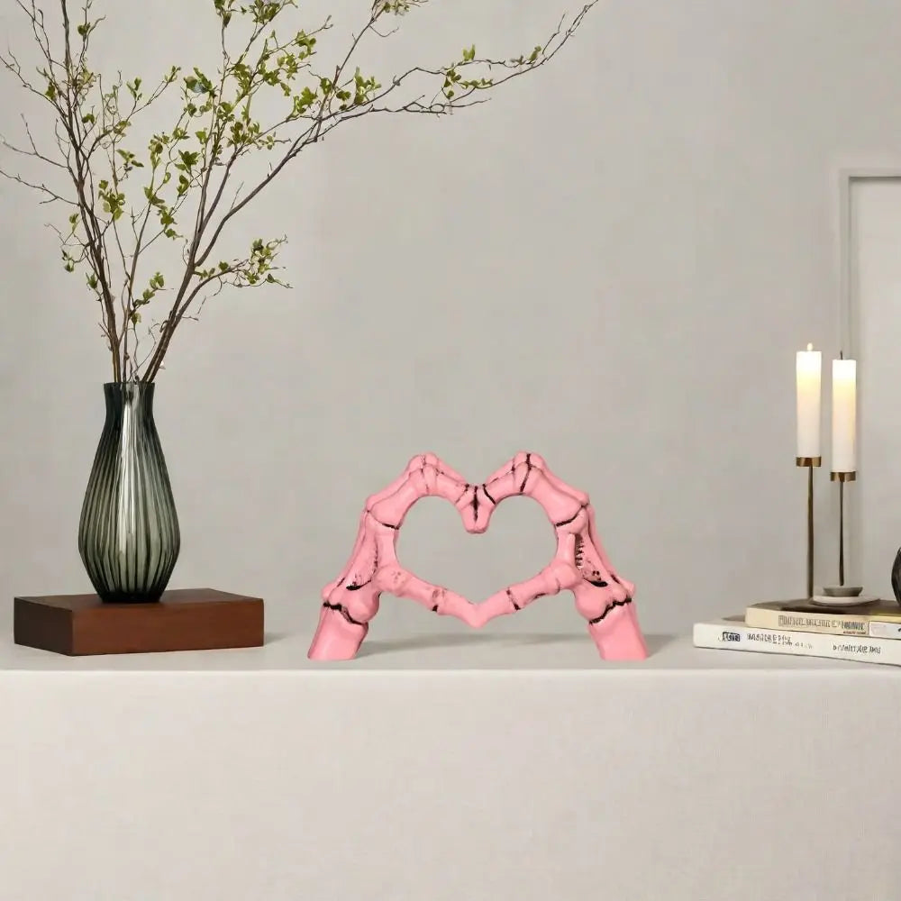 Halloween Themed Halloween Heart Hands Sculpture Handicraft Ornaments Abstract Skeleton Statue Collectible Display