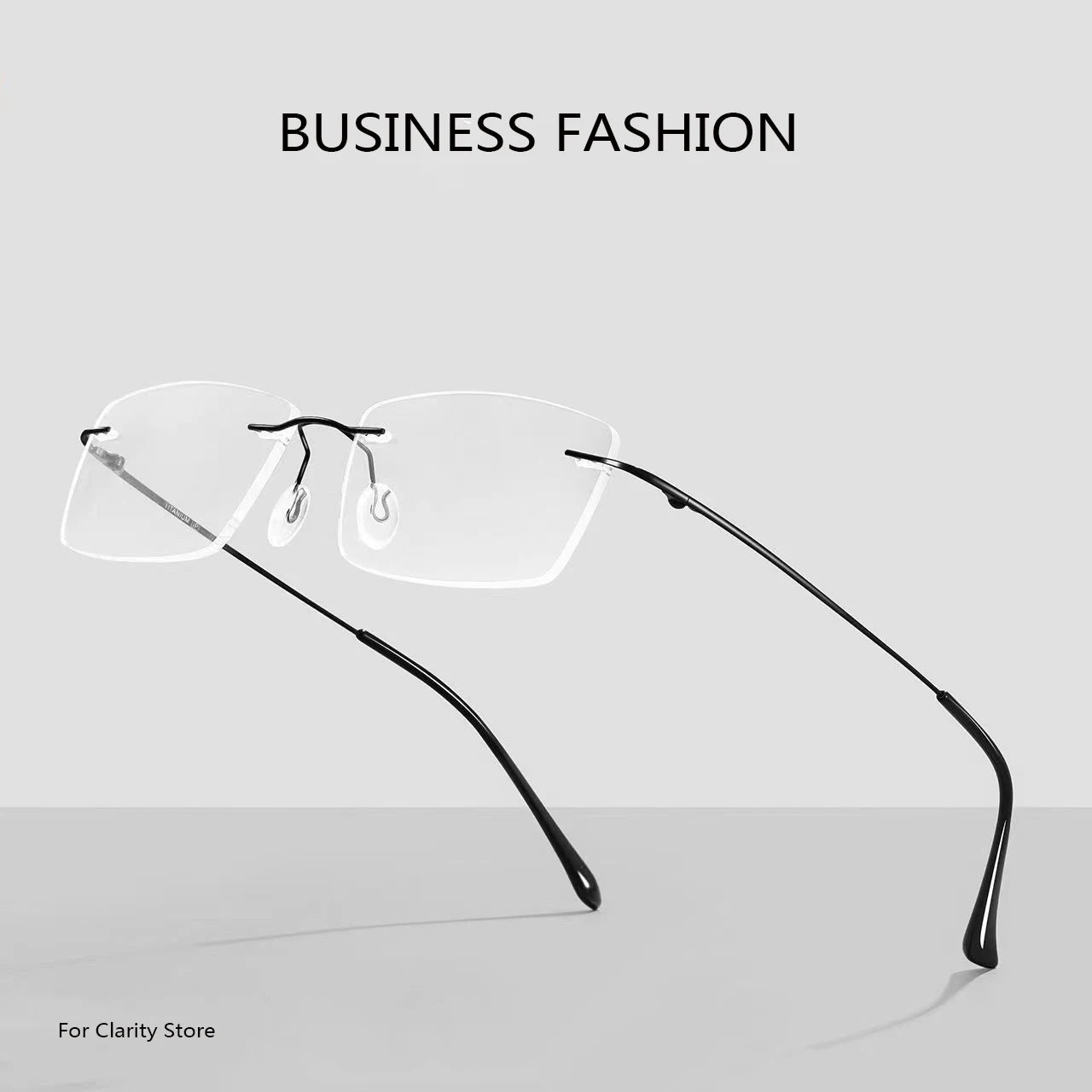 Fashion Business Anti-blue Light Frameless Reading Glasses Women Anti-fatigue Presbyopic Glasses Computer Grade Glasses