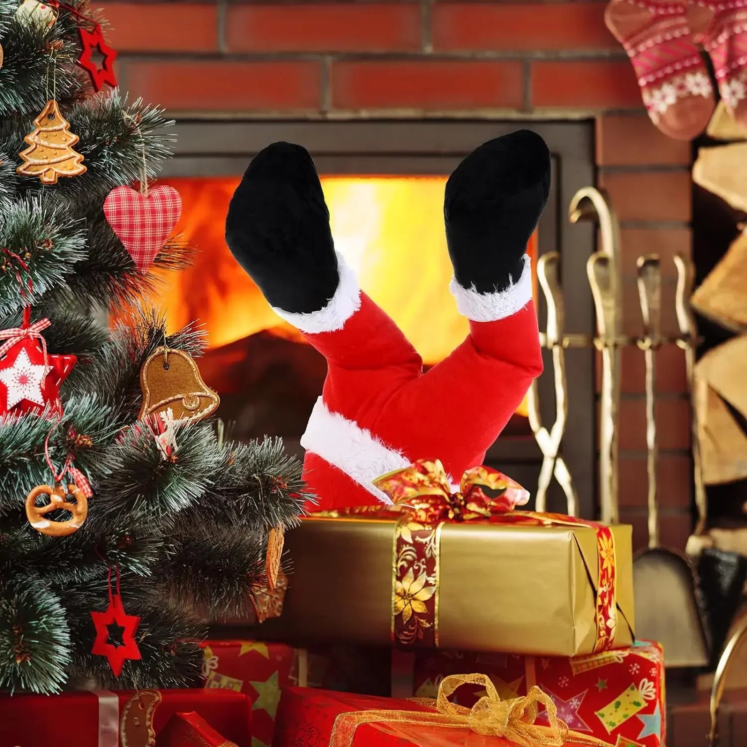 Christmas Tree Decoration, Plush Santa Claus Elf Legs, Christmas Decoration, Home Hanging Ornaments  Home Decor Xmas Tree