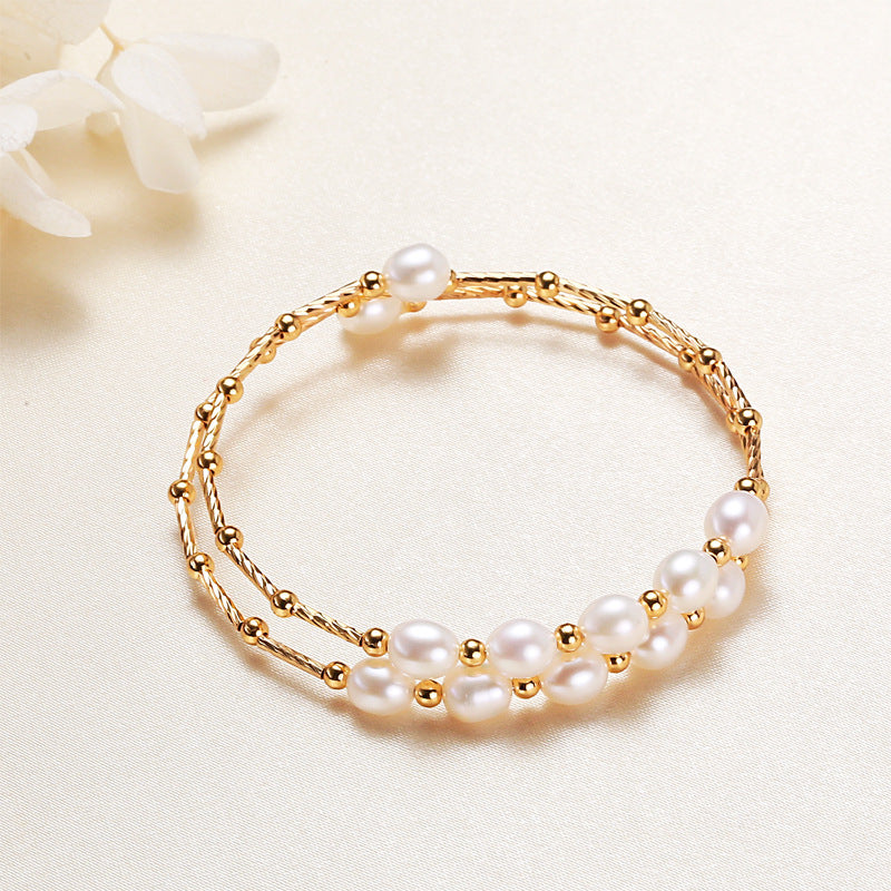 Accessories wholesale ethnic style bracelet Baroque freshwater pearl bracelet female