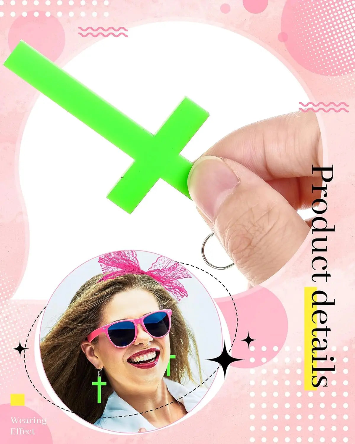 80s Accessories Women Dress Costume Lace Headband Earrings Fishnet Gloves Necklace Bracelet anime accessories set fancy dress