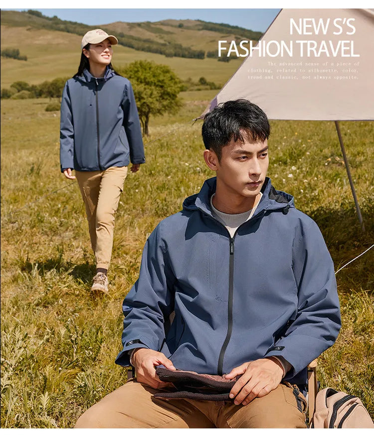 Man Jackets Mens Coats Man Trench Coat Autumn 2025 New Windproof Waterproof Hooded Outdoor Coat For Men And Women Couple