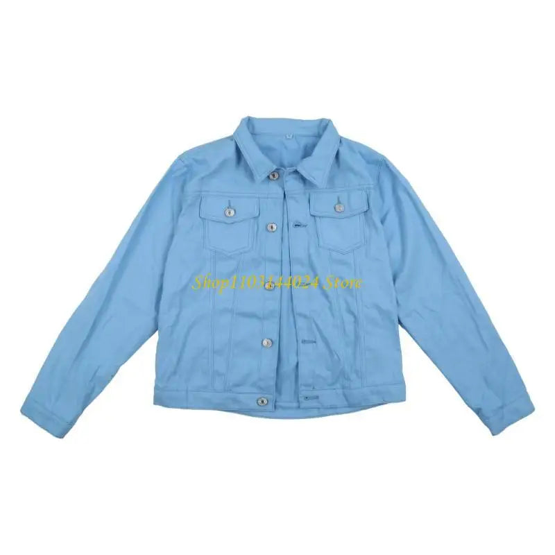 Women's Jean Jacket Short Denims Jacket Long Sleeve Button Down Jean Jacket Casual Loose Cropped Denims Jackets Outwear