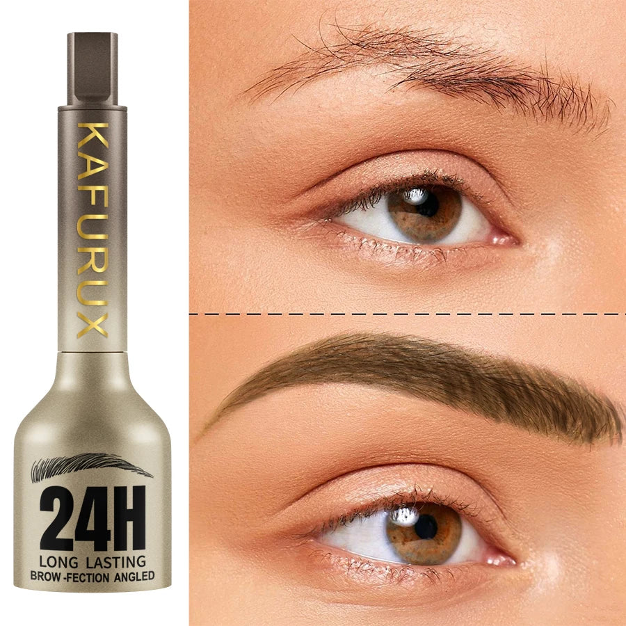 3D Dye Eyebrow Pencil Hairling Anti-smudge Waterproof Long Lasting Black Brown Large Brush Natural Wild Eyebrow Enhancers Cream