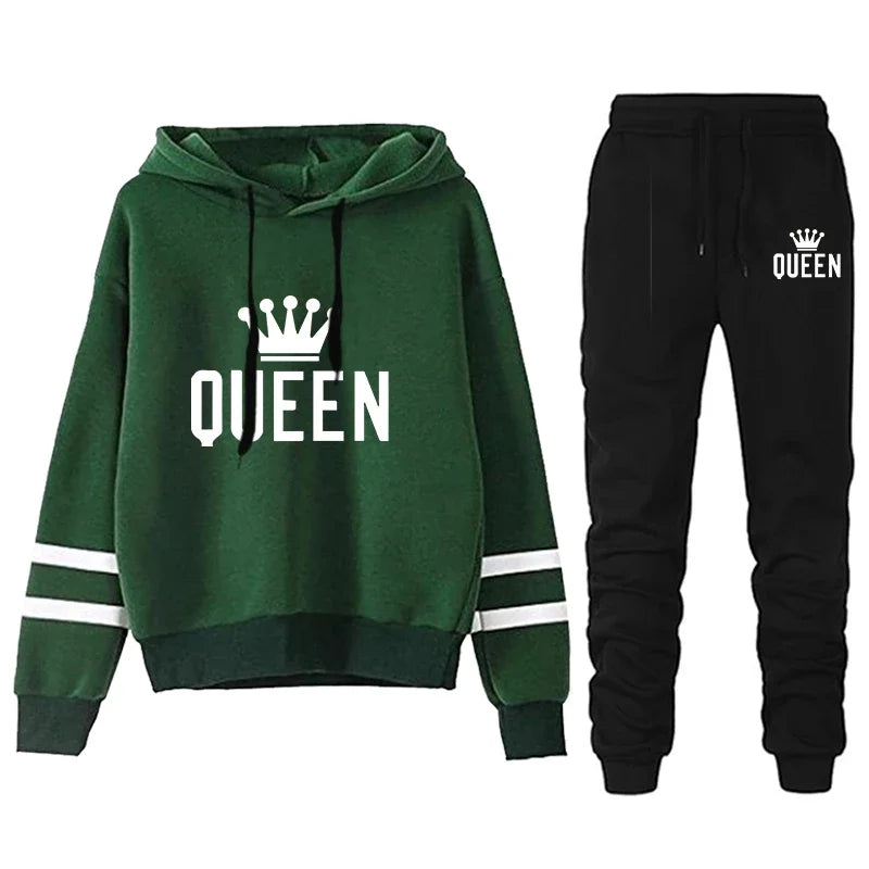 Women Sports Suit Stripe Autumn Winter 2025 Two Piece Set for Women Loose and Comfortable Casual Hoodie Daily Jogging Tracksuit