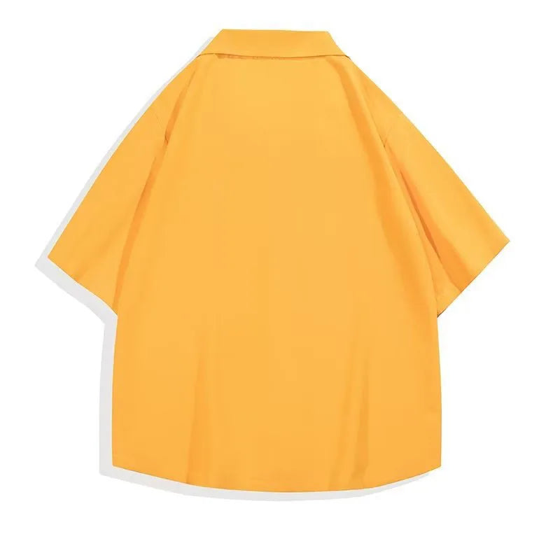 Men's Casual Shirts for Summer - Short Sleeve Loose Fit Tops in Solid Colors, Breathable and Cool Clothes