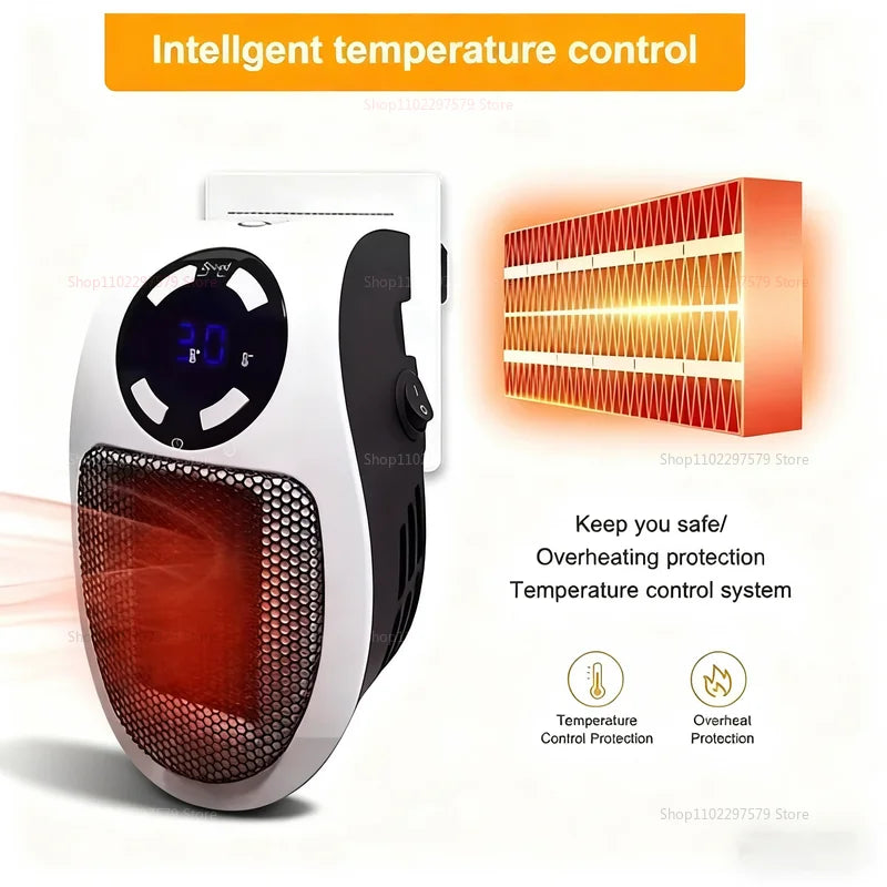 2025 Electric Portable Heater Wall Mounted Room Warmer Compact Warm Air Blower Winter Heating Home Appliance for Indoor Comfort