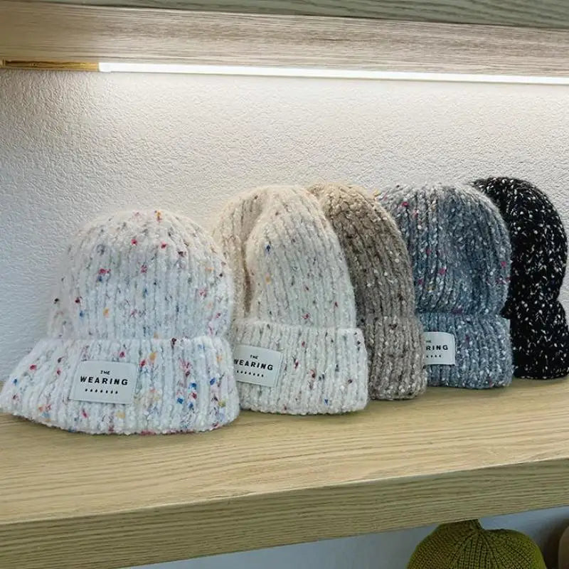 Winter Hats For Women Beanie Baggy Cap Knitted Ear Protection Keep Warm Windproof Casual Cold Proof Bonnet Winter Cap Candy