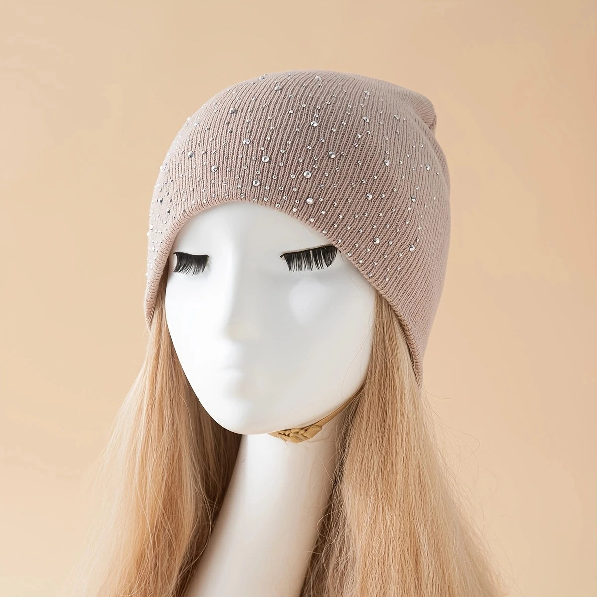 Winter women's hats - warm hats with diamond decorations, knitted hats for autumn fashion, suitable for students going to work