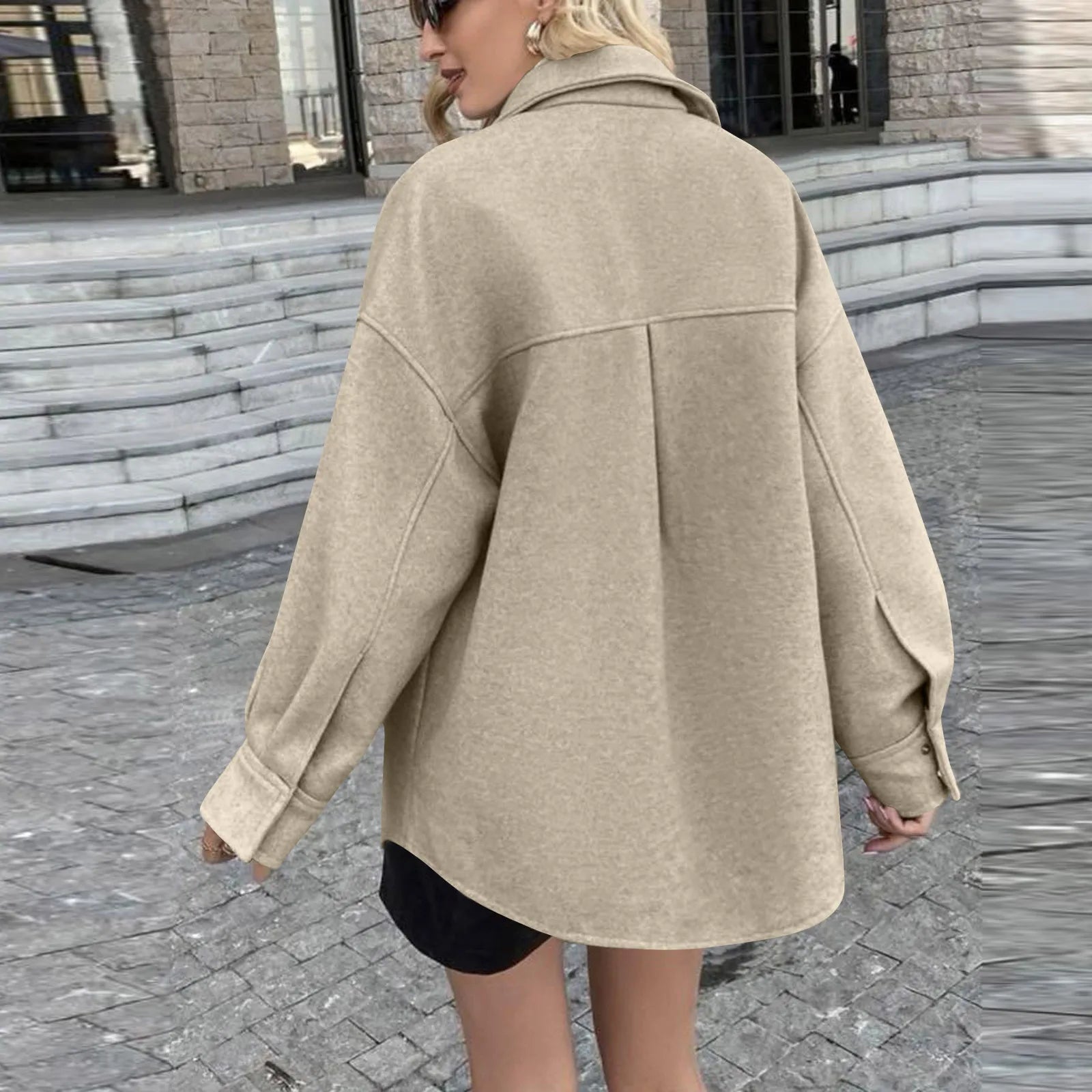 Women Casual Comfort Jackets Cozy Soft Fabric Casual Lapel Collar Winter Outerwear Female Daily Vintage Wearing With Pocket