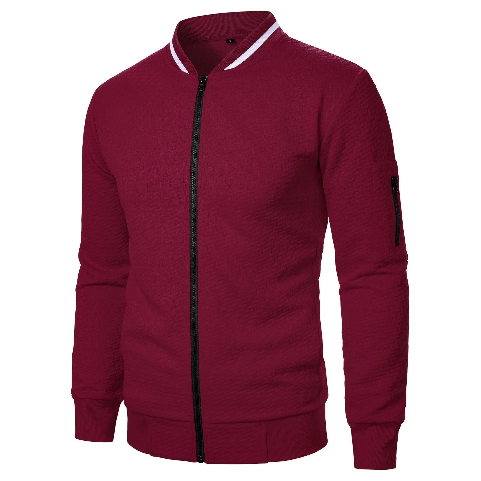 Men's Baseball Jacket Streetwear Autumn New Fashion Solid Color Casual Jackets for Men Jacquard Fabric Men's Coat