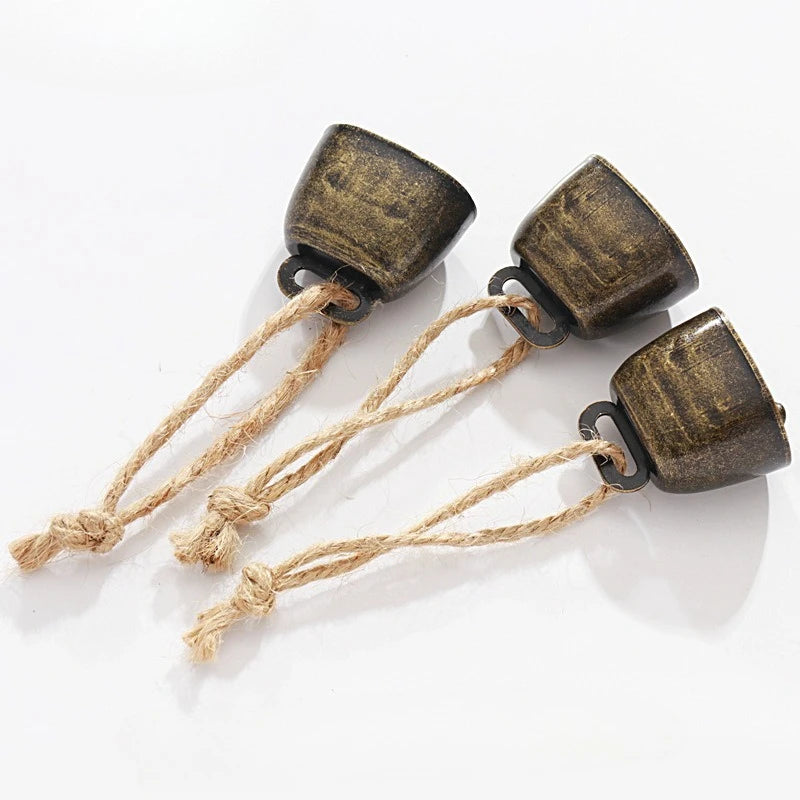 [Christmas] Cow and Sheep Bells, Pet Bells, Christmas Decoration Jingle Bells on Twine, Twine Cow Bells.Christmas Decorations