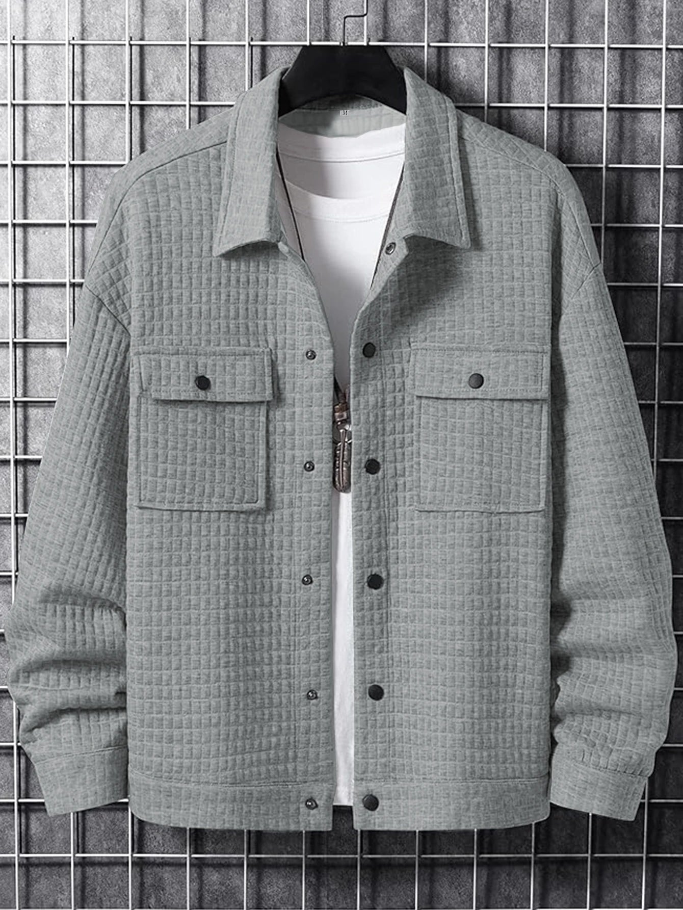 Men's Casual Plaid Jacket Coat Fashionable Outerwear Design Versatile Style Suitable for Leisure & Formal Occasions