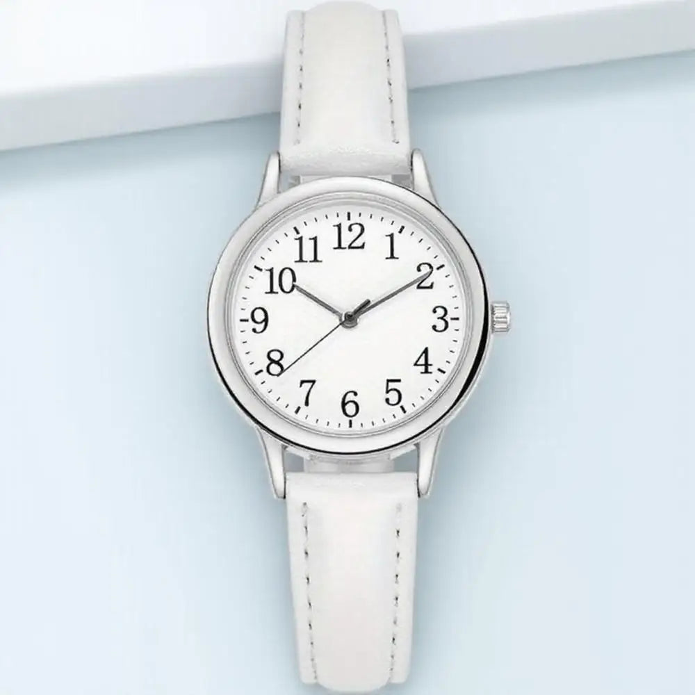 Women's Quartz Watch Simple Dial PU Leather Strap Elegant Timepiece for Daily Casual and Business Wear