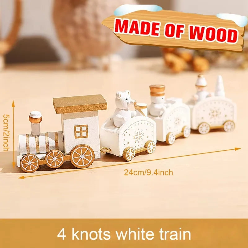 Christmas Decorations 2025 Christmas Wooden Train Xmas Tree Ornament Navidad Noel Home Decor New Year's Eve Decorations Kid Gift